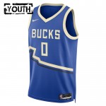 Maillot NBA Milwaukee Bucks Damian Lillard Nike 2024-25 City Edition Bleu Swingman - Enfant